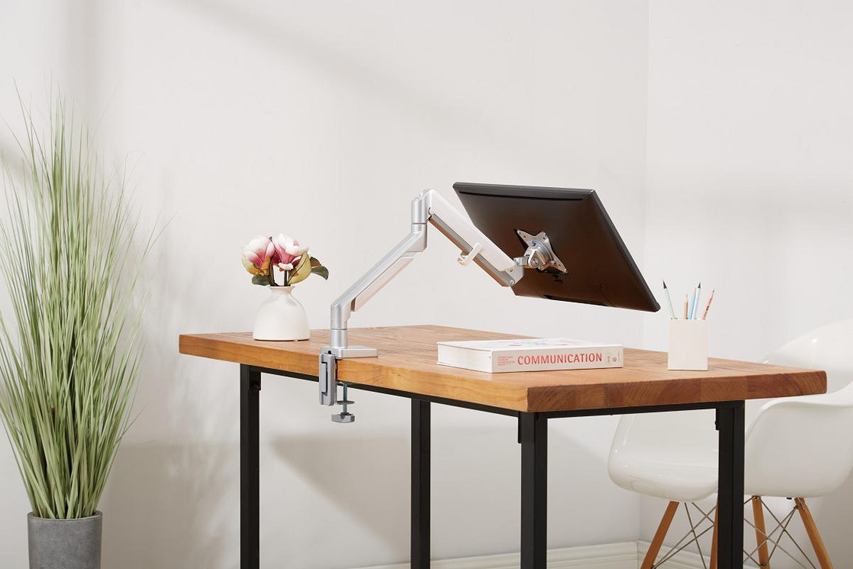 MONITOR-HALTERUNG Metall, Kunststoff Grau, Weiß  - Weiß/Grau, Design, Kunststoff/Metall (56/69,5/11,7cm) - Boxxx