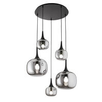 HÄNGELEUCHTE Luce Ambiente e Design 70/200 cm   - Schwarz, Trend, Glas/Metall (70/200cm)