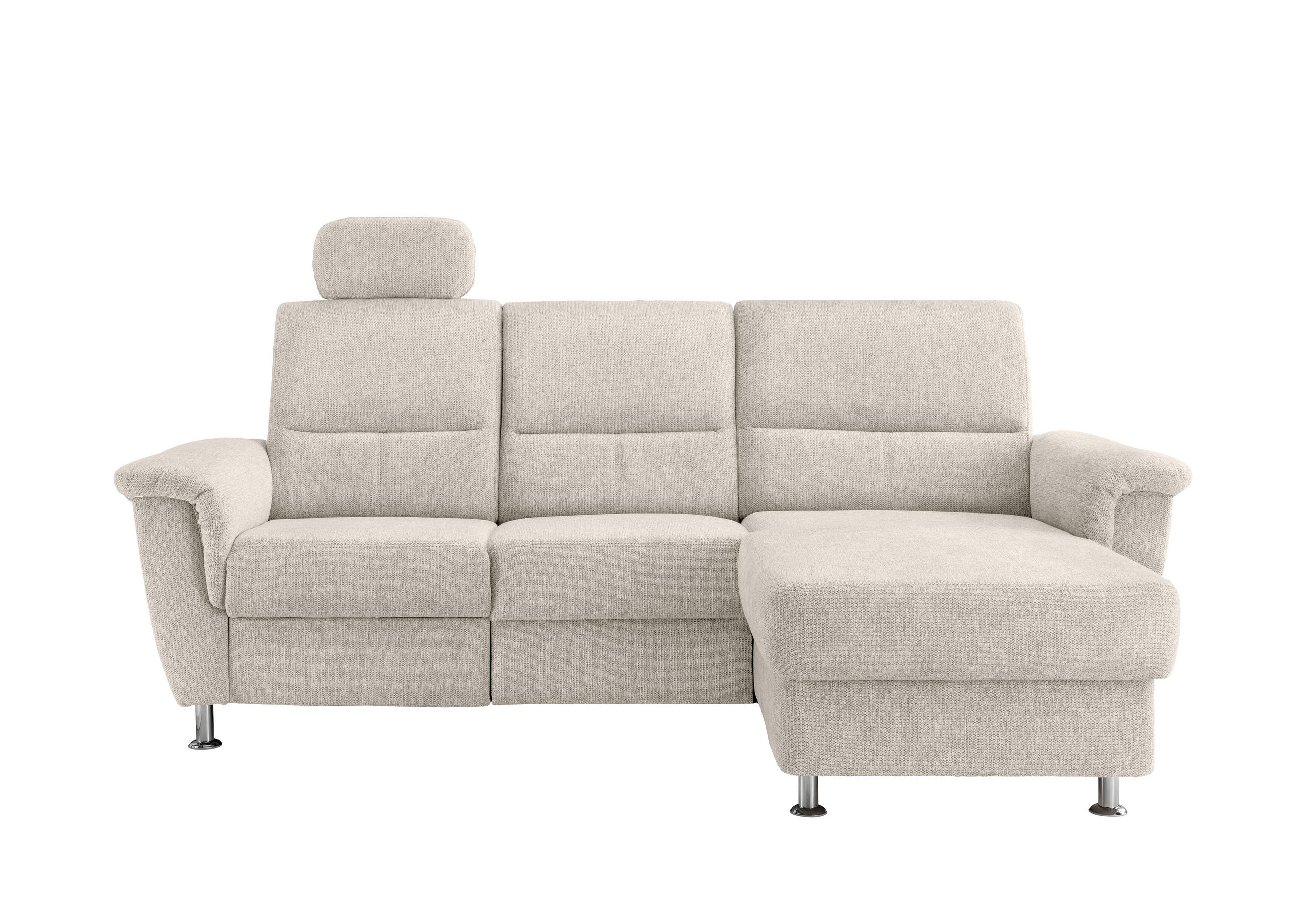 KUTNA GARNITURA tekstil  bež   - bež/boje kroma, Moderno, tekstil/metal (231/165cm) - Livetastic