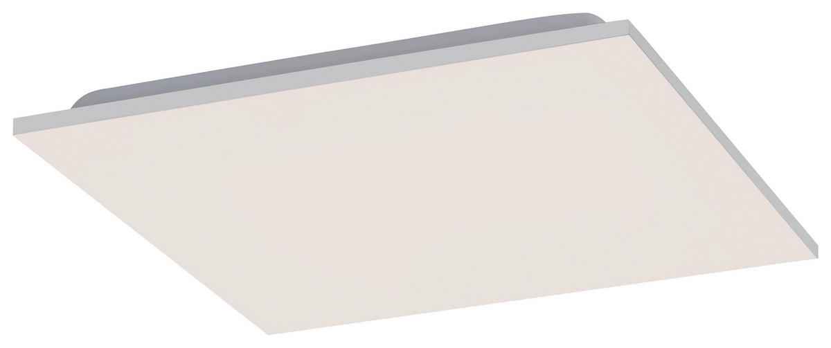 STROPNÉ LED SVIETIDLO, 45/45/6,1 cm - biela/hliníková, Basics, kov/plast (45/45/6,1cm)