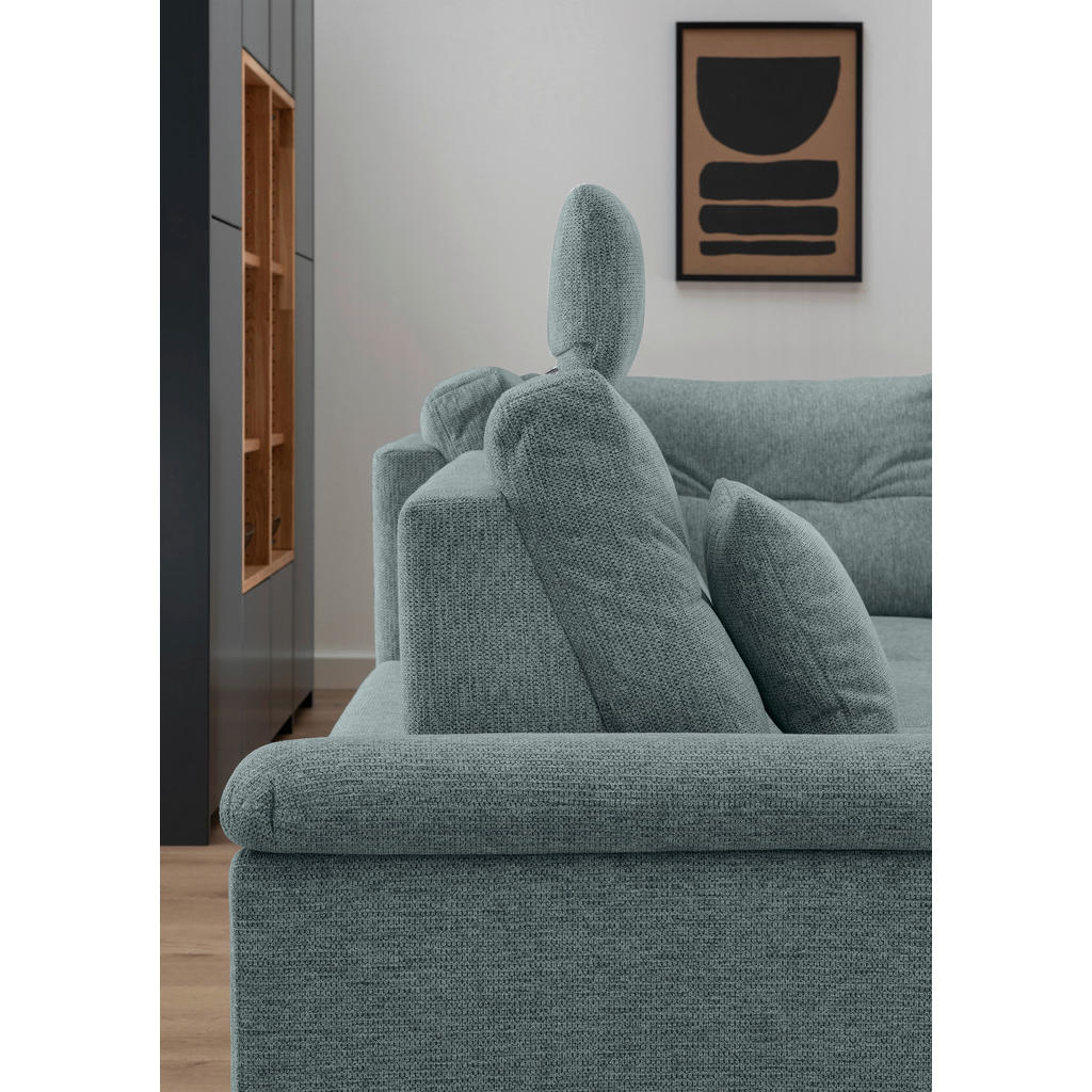 Thumbnail - Livetastic Ecksofa, Blau, Textil, Buche, 4-Sitzer, Füllung: Schaumstoff, Ottomane rechts, L-Form, 264x206 cm, Liegefunkt...