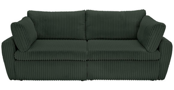 SCHLAFSOFA  in Cord, Plüsch Dunkelgrün  - Dunkelgrün/Schwarz, MODERN, Kunststoff/Textil (240/90/120cm) - Carryhome