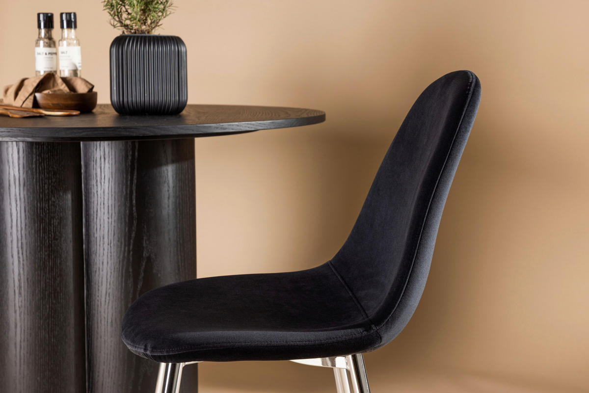 STOLSET 2 styck stål sammet  - svart, Design, metall/textil (45/90/52cm) - Livetastic