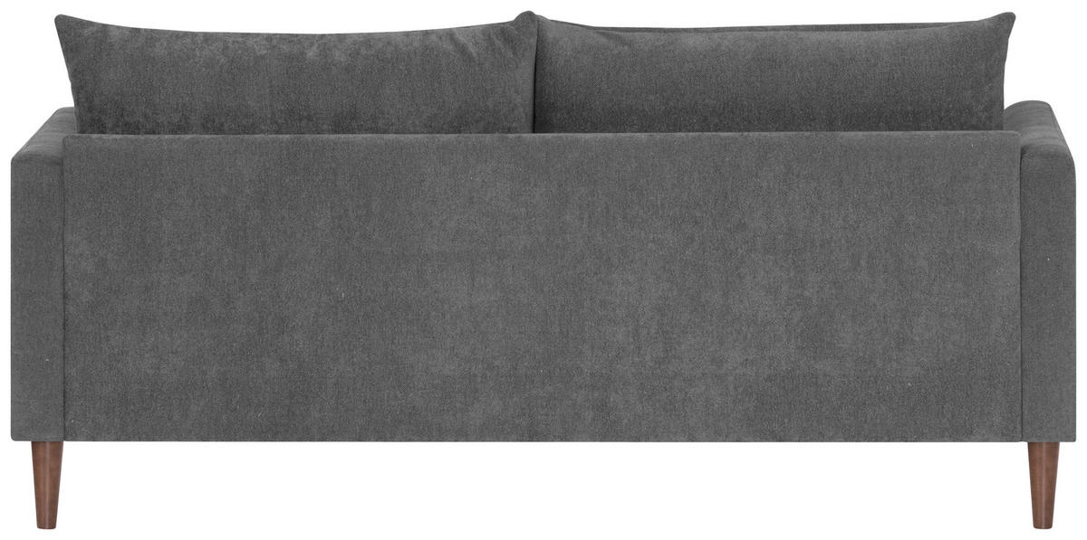 2,5-SITZER in Flachgewebe Grau  - Dunkelbraun/Grau, Konventionell, Holz/Textil (182/82/97cm) - MID.YOU