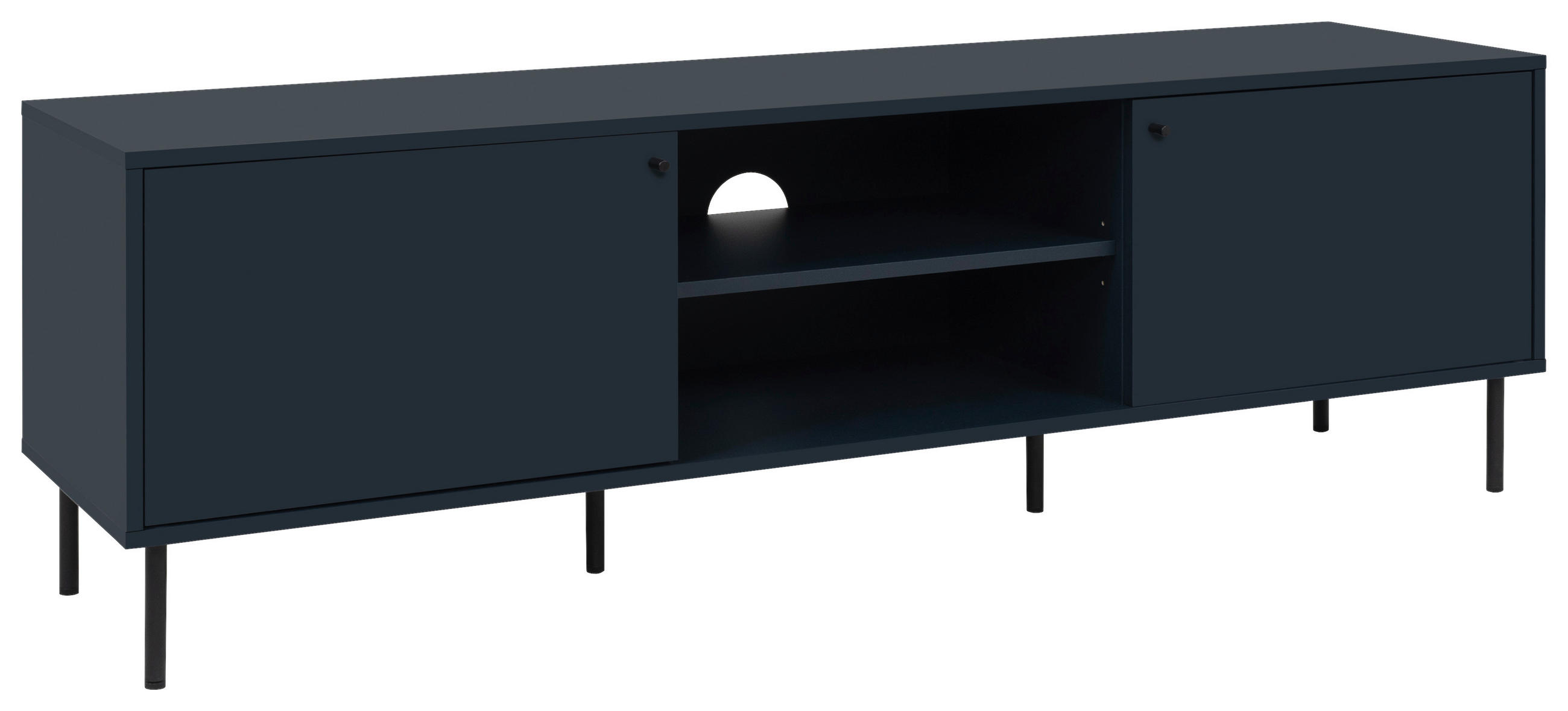 KOMODA - NISKA   160/50/40 cm   tamno plava   - tamno plava/crna, Moderno, drvni materijal/metal (160/50/40cm) - MID.YOU