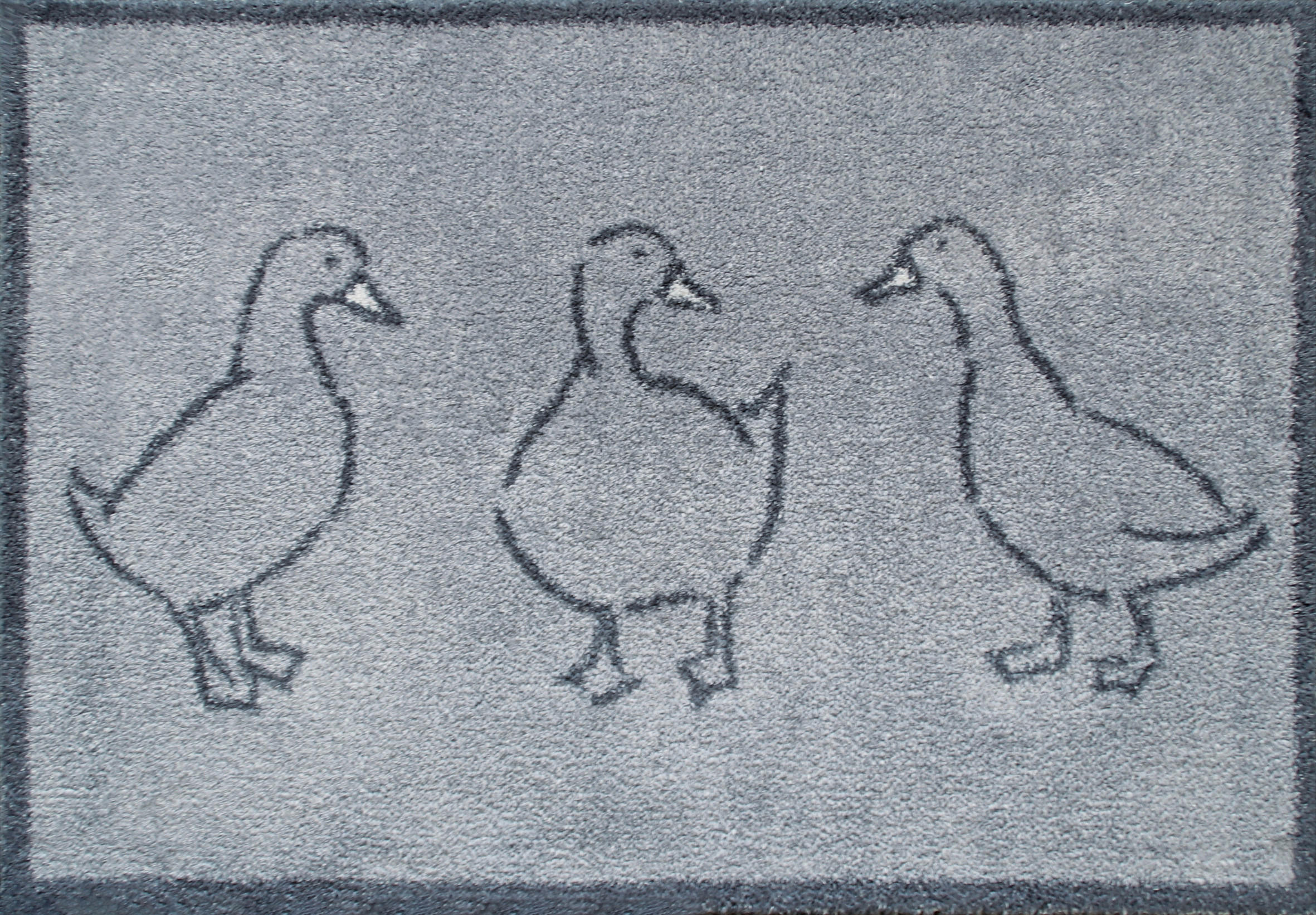FUßMATTE 60/85 cm Ducks  - Grau, ROMANTIK / LANDHAUS, Kunststoff/Textil (60/85cm) - wash+dry