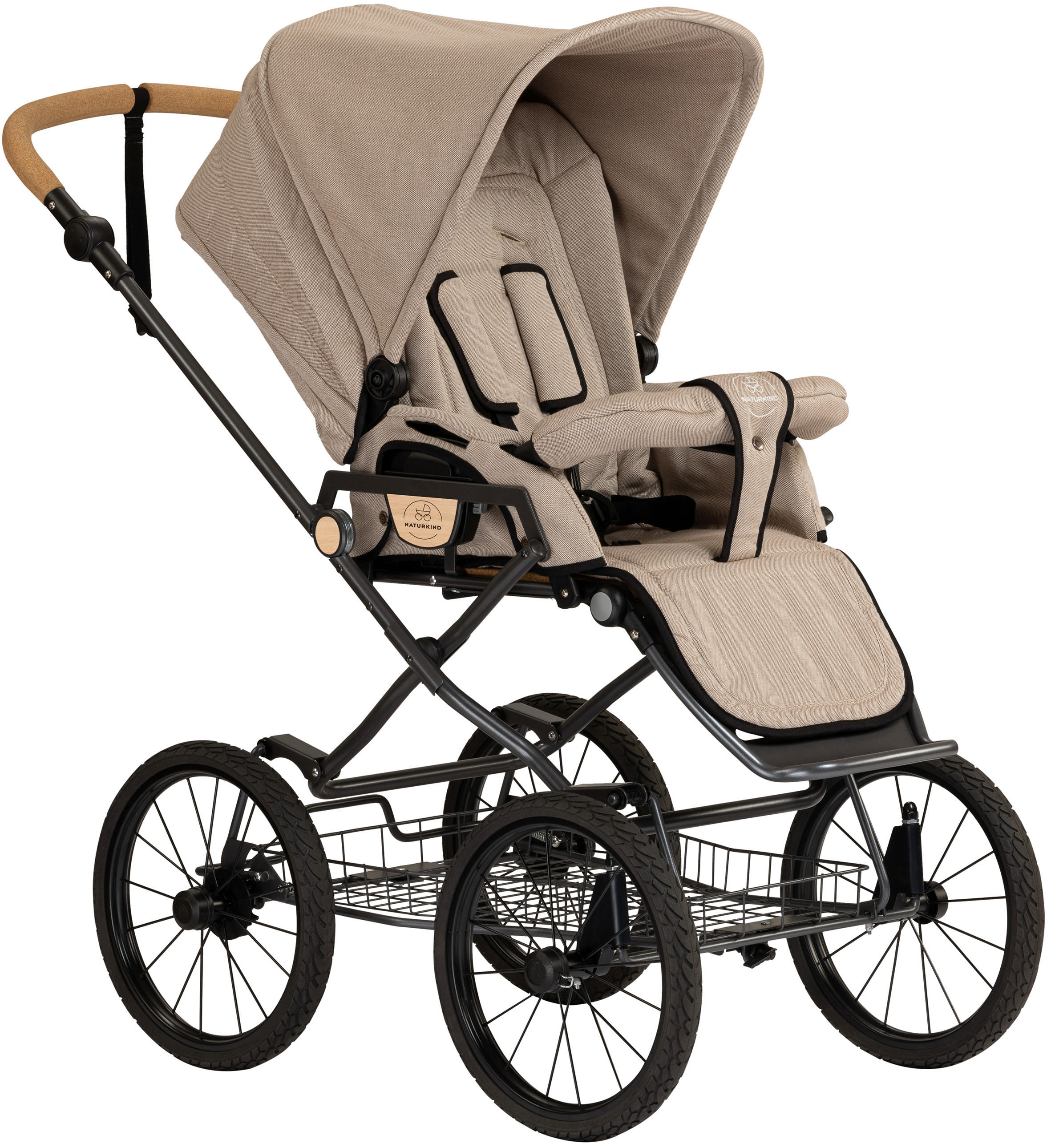 KINDERWAGEN Ida  - Sandfarben/Anthrazit, Basics, Textil/Metall (62/110/110cm) - Naturkind