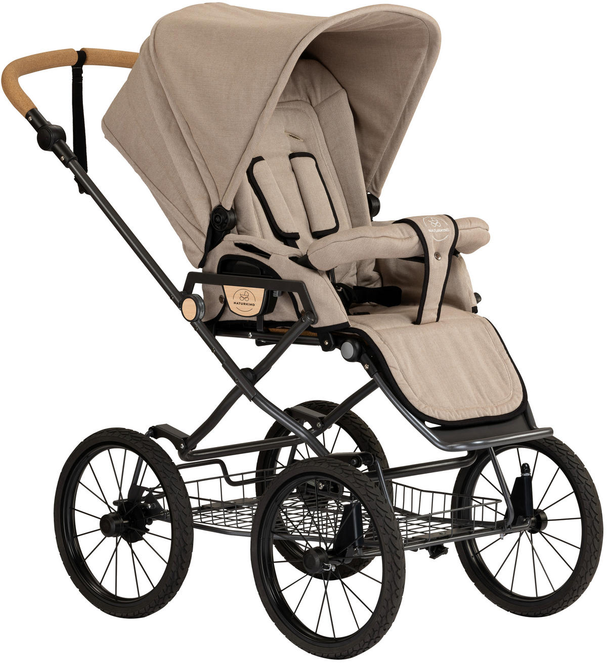 KINDERWAGEN Ida  - Sandfarben/Anthrazit, Basics, Textil/Metall (62/110/110cm) - Naturkind