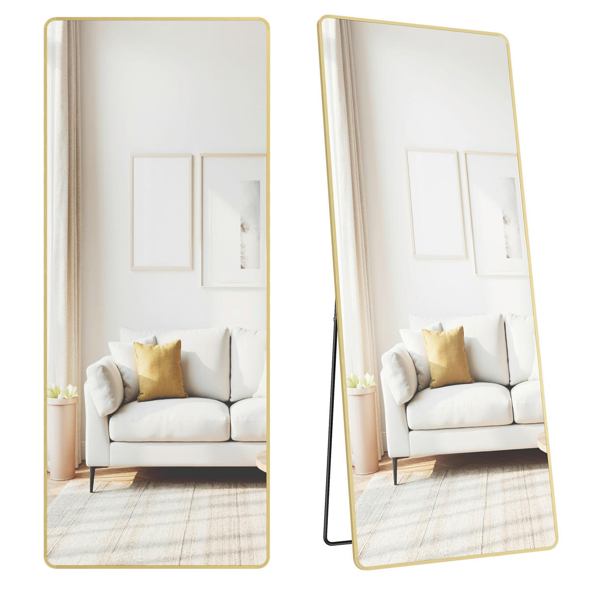 STANDSPIEGEL 60/165/33 cm  - Goldfarben, Trend, Glas/Metall (60/165/33cm) - Boxxx