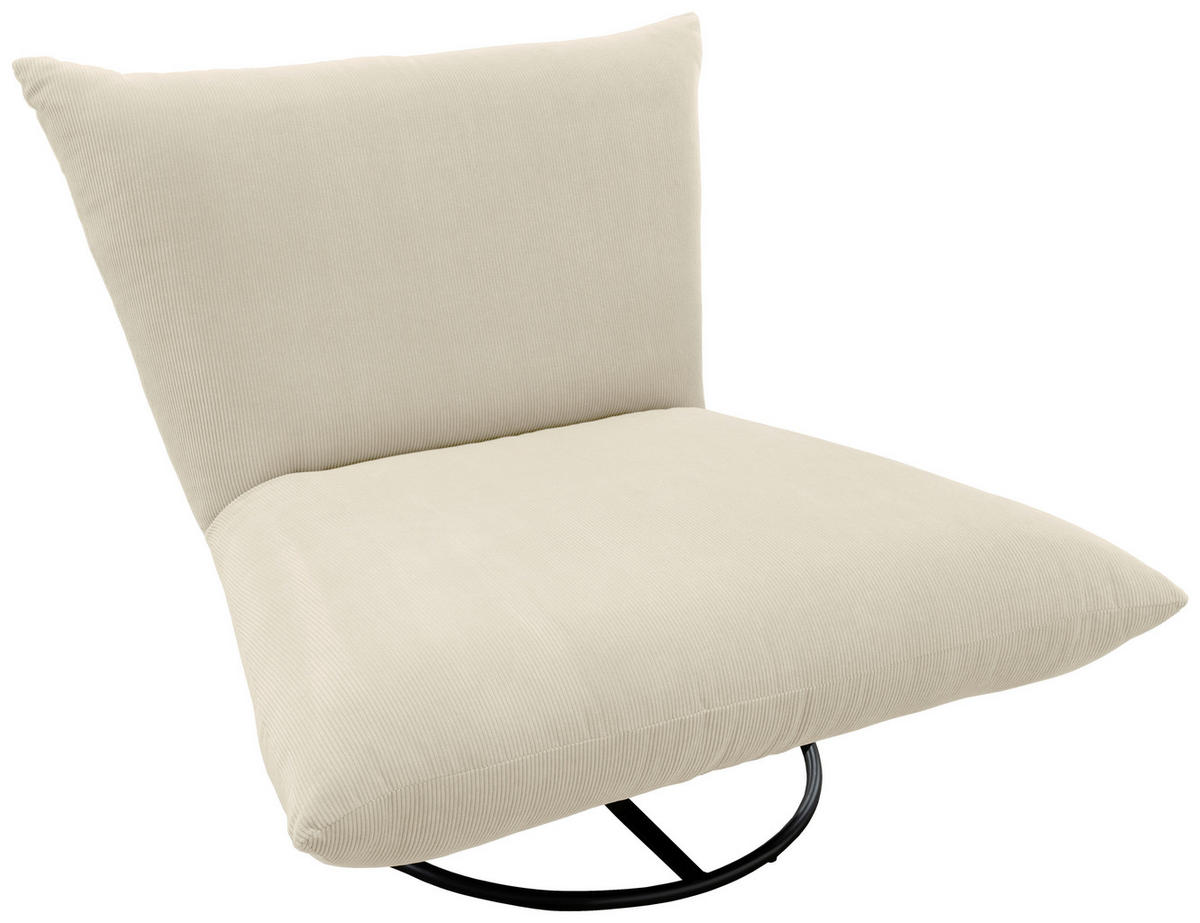 Relaxsessel in Textil Beige  - Beige/Schwarz, Design, Textil/Metall (100/78/96cm) - Livetastic