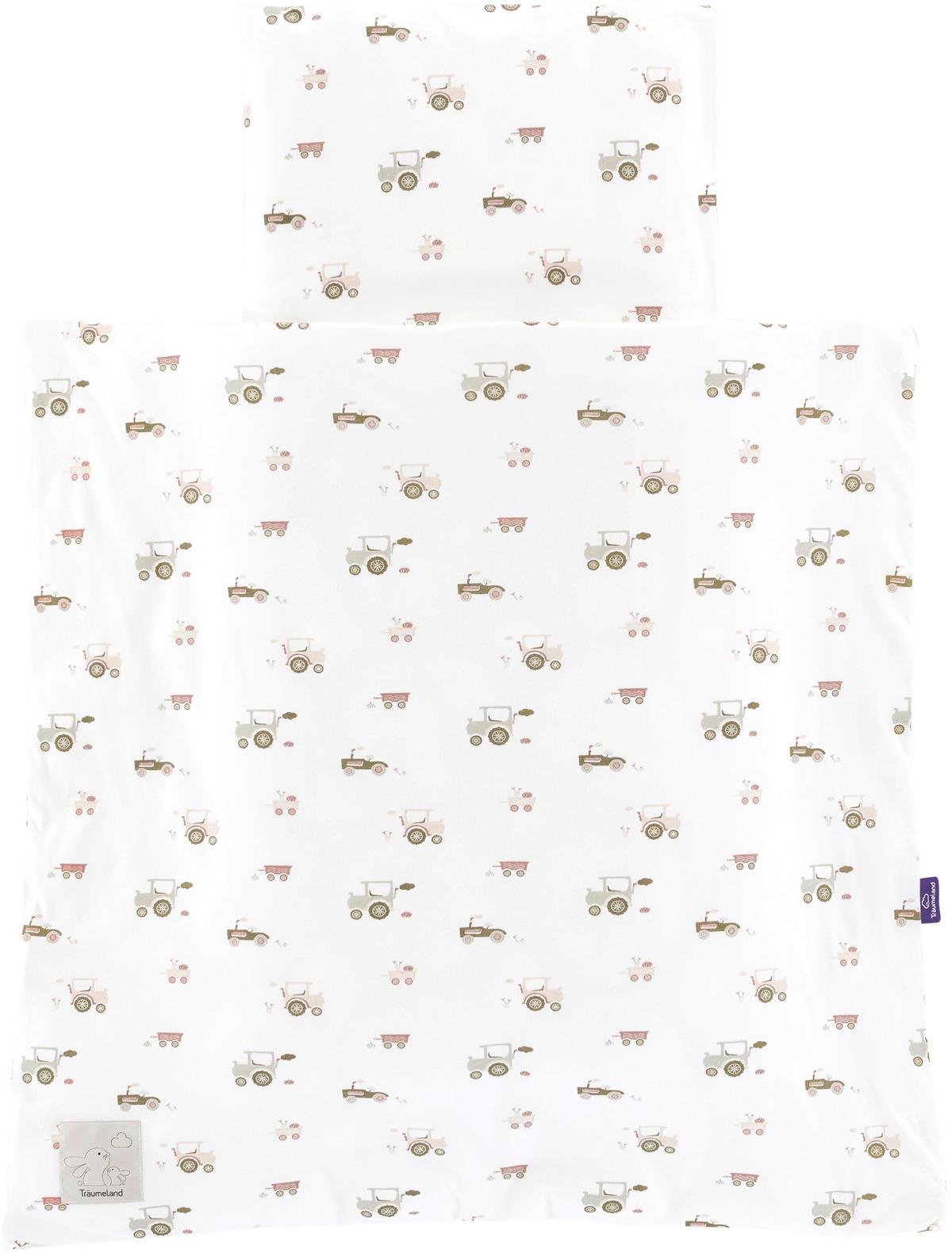 BABYBETTWÄSCHE 80/80 cm  - Weiß/Grün, Basics, Textil (80/80cm) - Träumeland