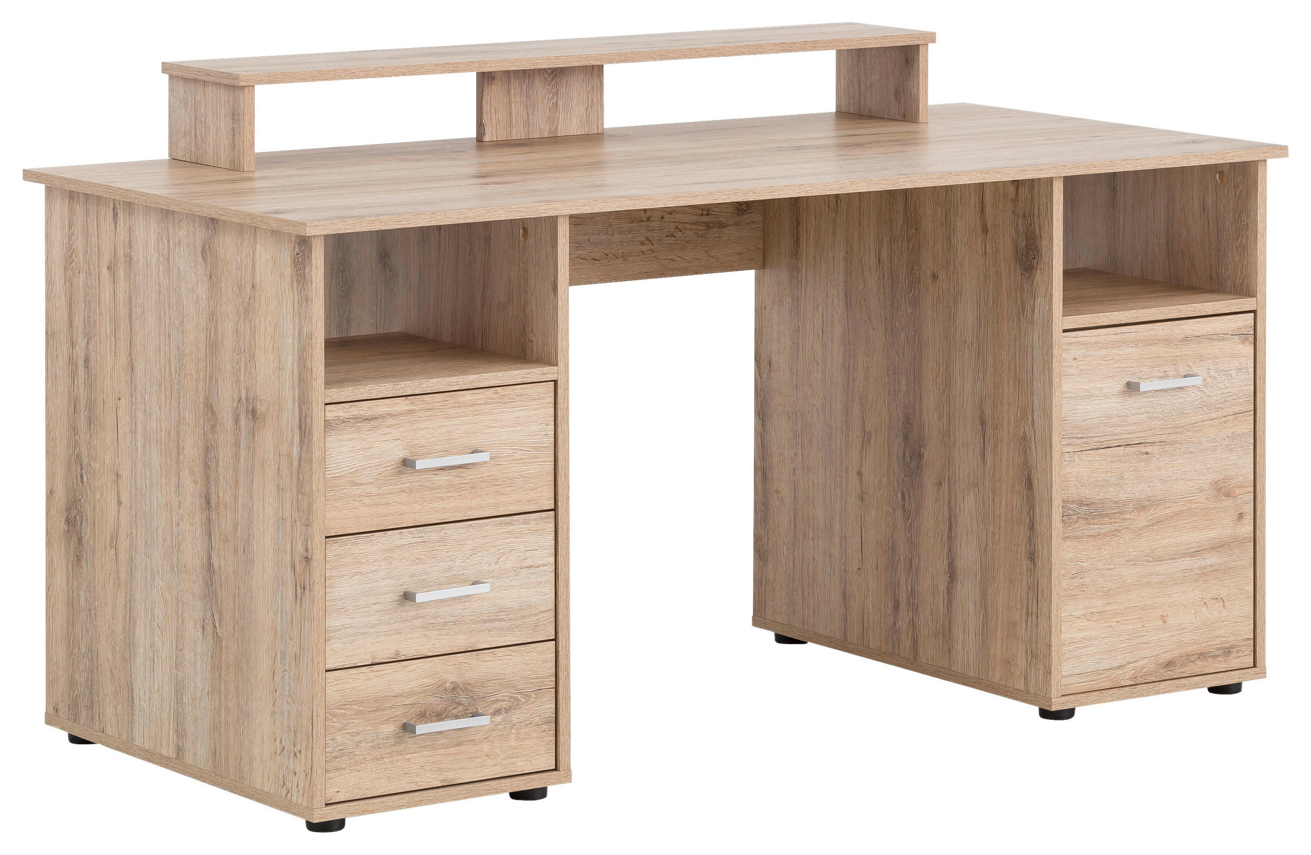 SCHREIBTISCH 150/70/70,4 cm  in Wildeiche  - Wildeiche/Silberfarben, MODERN, Holzwerkstoff/Kunststoff (150/70/70,4cm) - MID.YOU