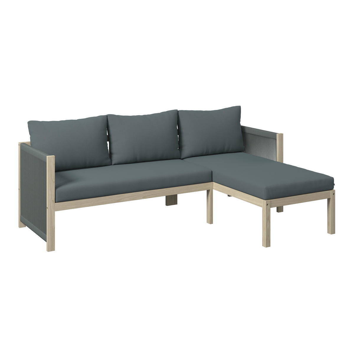 LOUNGEGARNITUR 3-teilig  198/132 cm  Akazie massiv  - Akaziefarben, MODERN, Holz/Kunststoff (198/132cm) - Ambia Garden