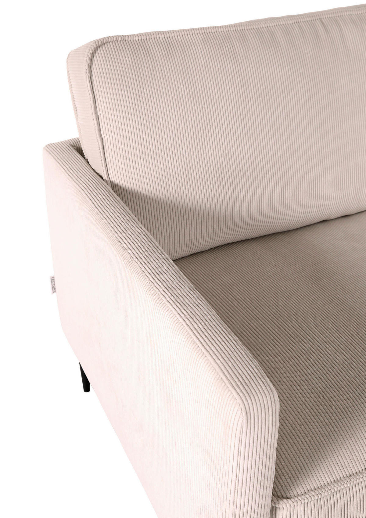 2-SITZER-SOFA in Cord Weiss  - Weiss/Schwarz, Design, Holz/Textil (175/64/85cm) - Ambia Home