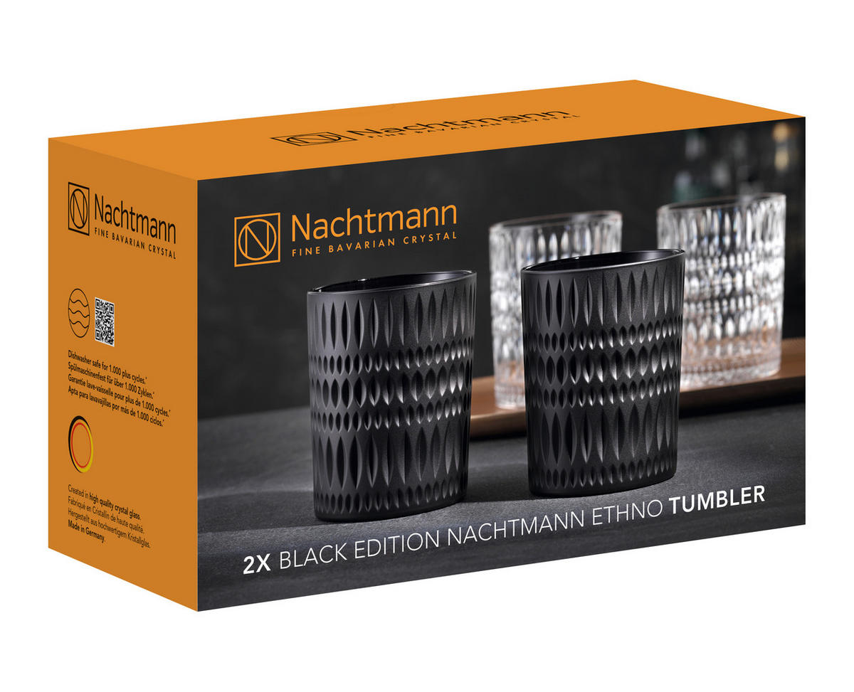 WHISKYGLAS 304 ml 2-teilig  - Schwarz, LIFESTYLE, Glas - Nachtmann