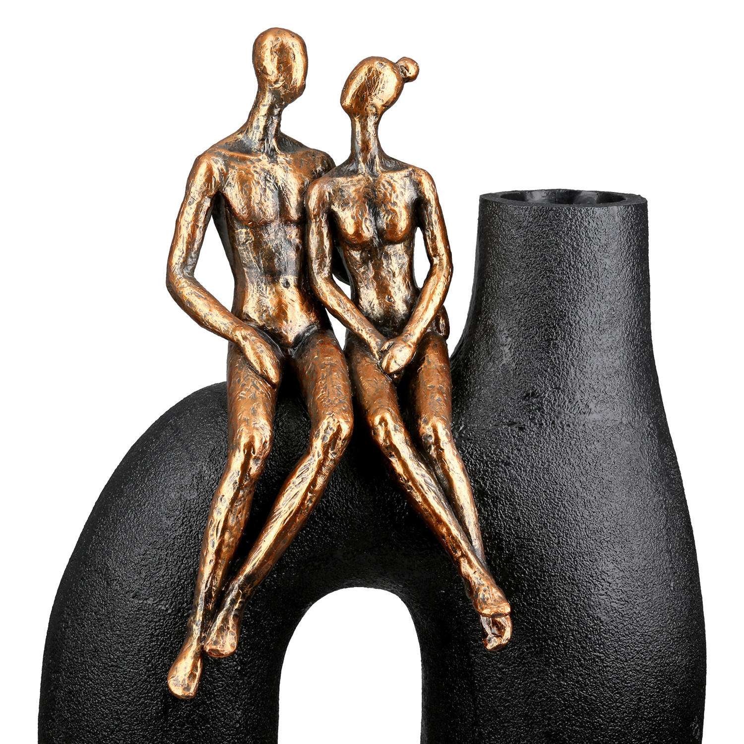 Thumbnail - Dekovase Movement, Schwarz, Bronze, Kunststoff, 20x25.5x11.5 cm, auch für frische Blumen geeignet, Dekoration, Skulpture...