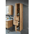 HOCHSCHRANK 35/165/37 cm  - Edelstahlfarben/Alteiche, Design, Glas/Holz (35/165/37cm) - Dieter Knoll
