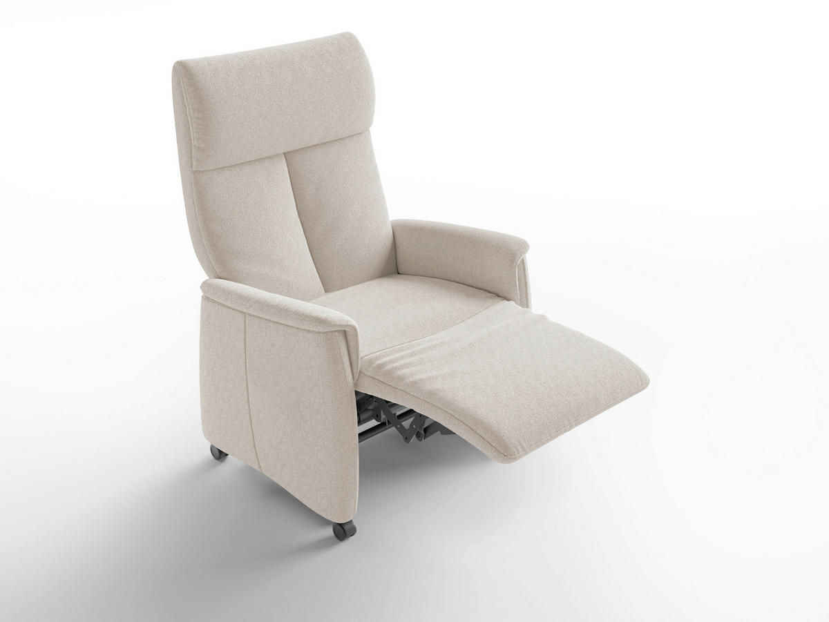 RELAXAČNÍ KŘESLO, textil, krémová - černá/krémová, Basics, textil/plast (76/110/84cm) - Sit & More