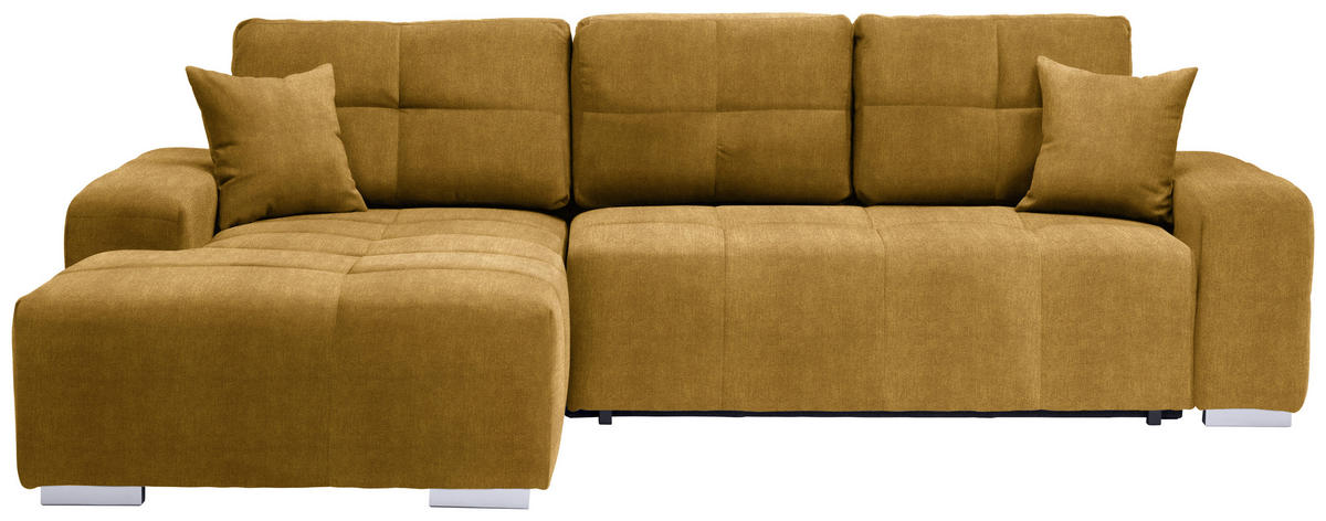 ECKSOFA Gelb Webstoff  - Gelb/Silberfarben, Design, Kunststoff/Textil (194/280cm) - Carryhome