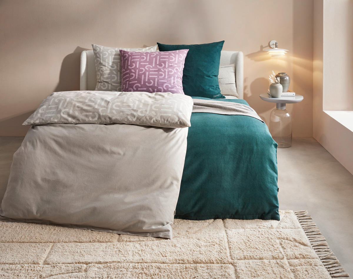 WENDEBETTWÄSCHE E-Scatter Big Flanell 135/200 cm  - Hellgrau/Grau, Basics, Textil (135/200cm) - Esprit
