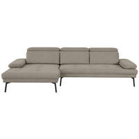 ECKSOFA More_LZ Grau Webstoff  - Schwarz/Grau, Design, Textil/Metall (188/296cm) - Xora