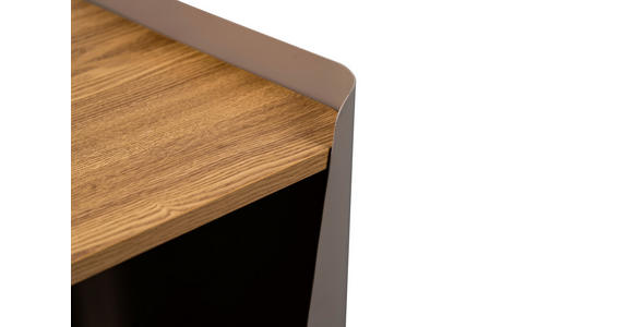 BEISTELLTISCH 40/40/48 cm Grau, Eichefarben quadratisch - Eichefarben/Grau, Design, Holzwerkstoff/Metall (40/40/48cm) - Xora