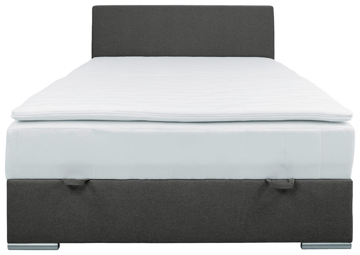BOX KREVET BEZ OPRUGA 90/200 cm     tamnosiva  - tamnosiva/boja hroma, Konvencionalno, tekstil/plastika (90/200cm) - Carryhome