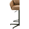 BARHOCKER Leinenoptik Schwarz, Rostfarben Eisen Stoffauswahl, Sitzfläche 360° drehbar  - Taupe/Rostfarben, Design, Textil/Metall (58/103-123/61cm) - Novel