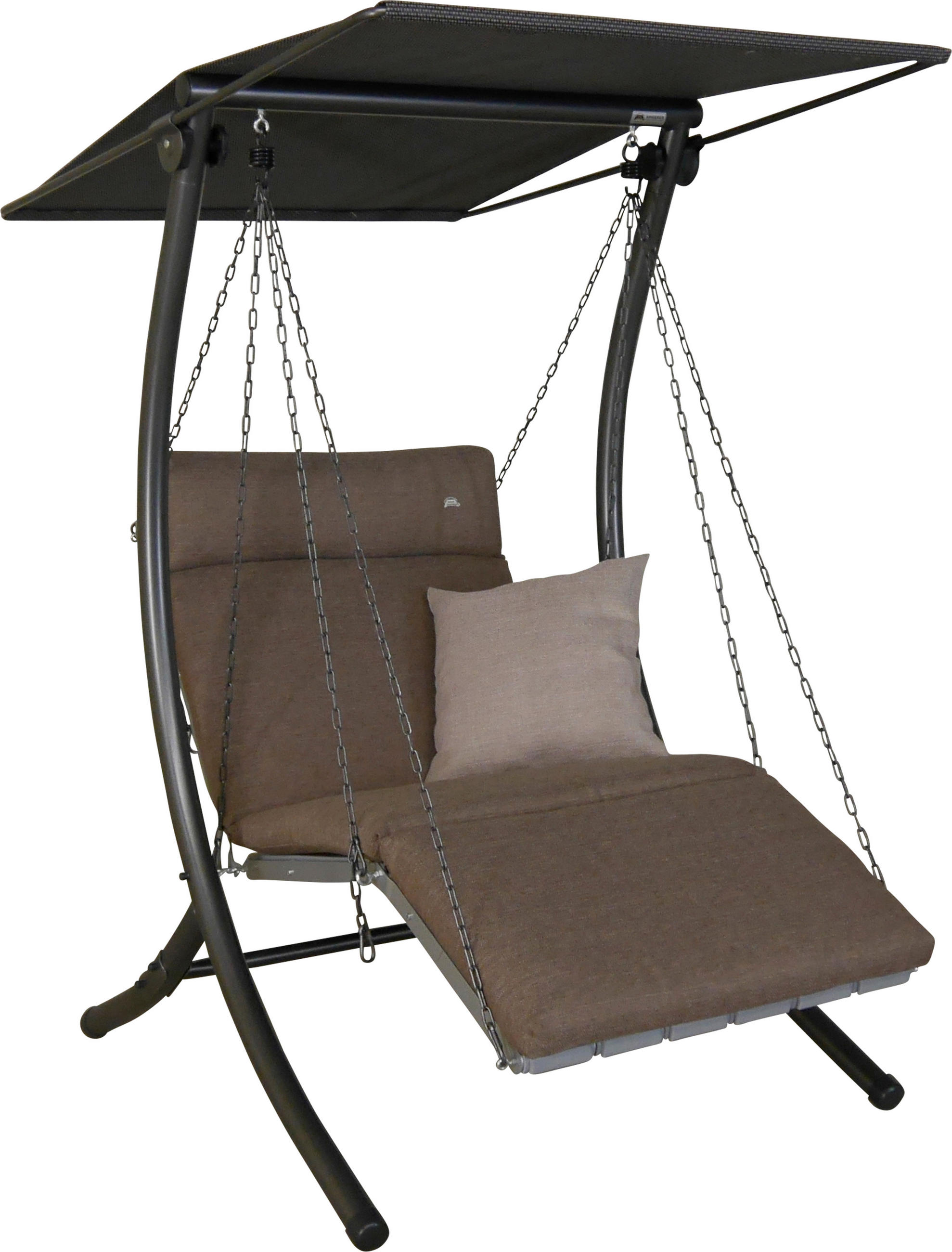 HOLLYWOODSCHAUKEL 100/160/145 cm  - Dunkelgrau/Anthrazit, Basics, Kunststoff/Textil (100/160/145cm) - Boxxx