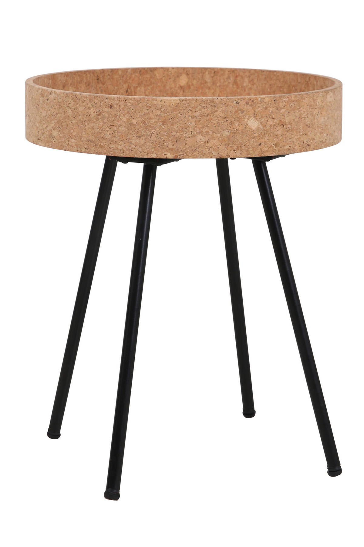 BEISTELLTISCHSET Kork rund Naturfarben, Schwarz  - Schwarz/Naturfarben, Design, Holz/Holzwerkstoff (45-38/45-38/50-45cm) - Livetastic