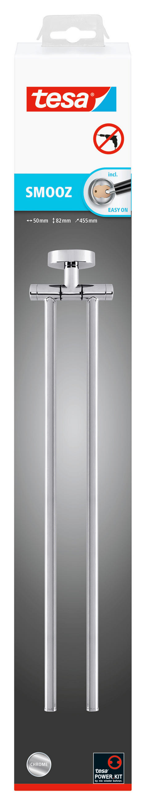 HANDTUCHHALTER Chromfarben  - Chromfarben, Trend, Metall (5/8,2/45,5cm) - Tesa