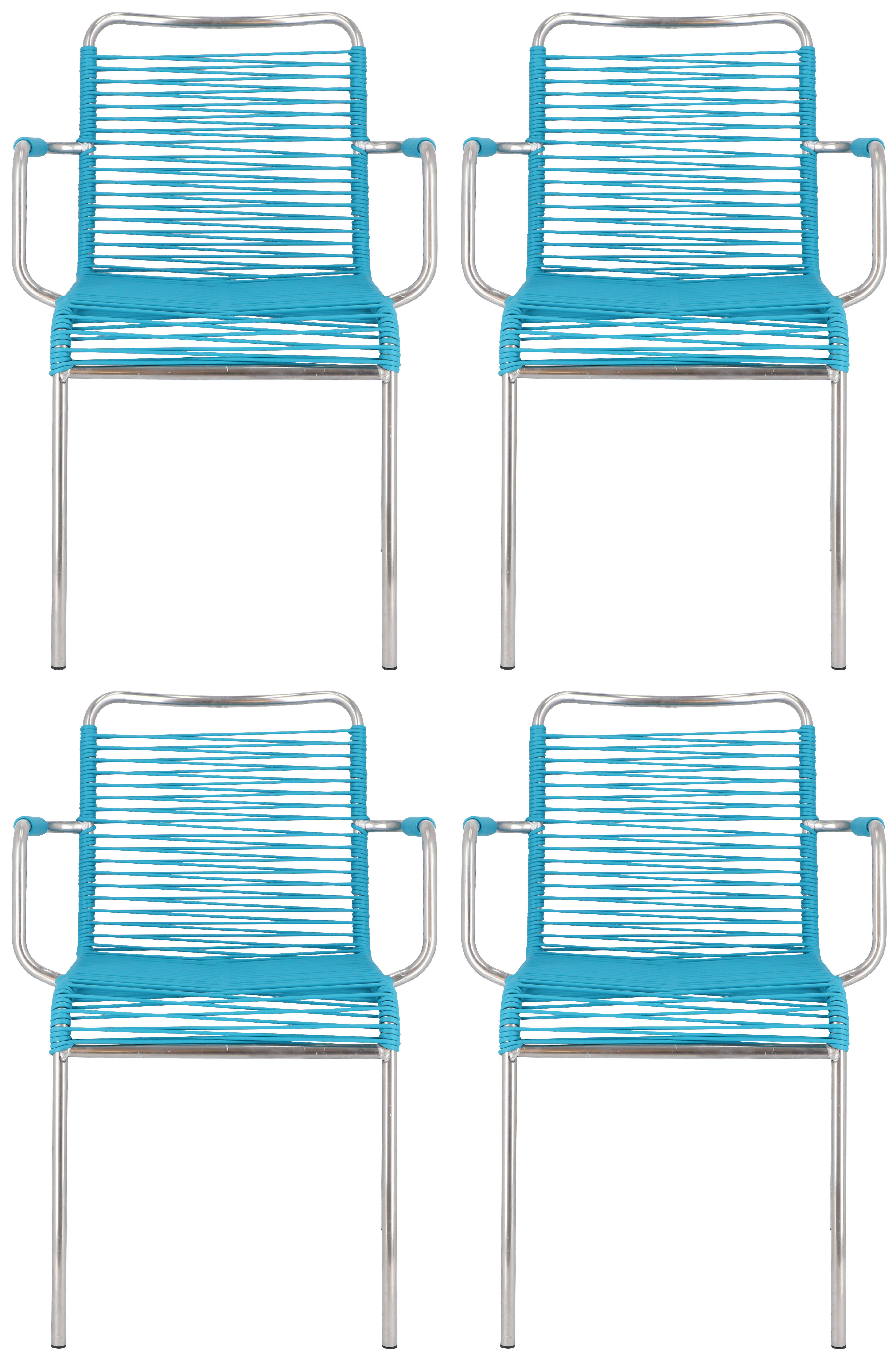 GARTENSESSEL-SET Aluminium Petrol, Alufarben  - Petrol/Alufarben, Design, Kunststoff/Metall (57/85/57cm) - FIAM