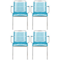 GARTENSESSEL-SET Aluminium Petrol, Alufarben  - Petrol/Alufarben, Design, Kunststoff/Metall (57/85/57cm) - FIAM