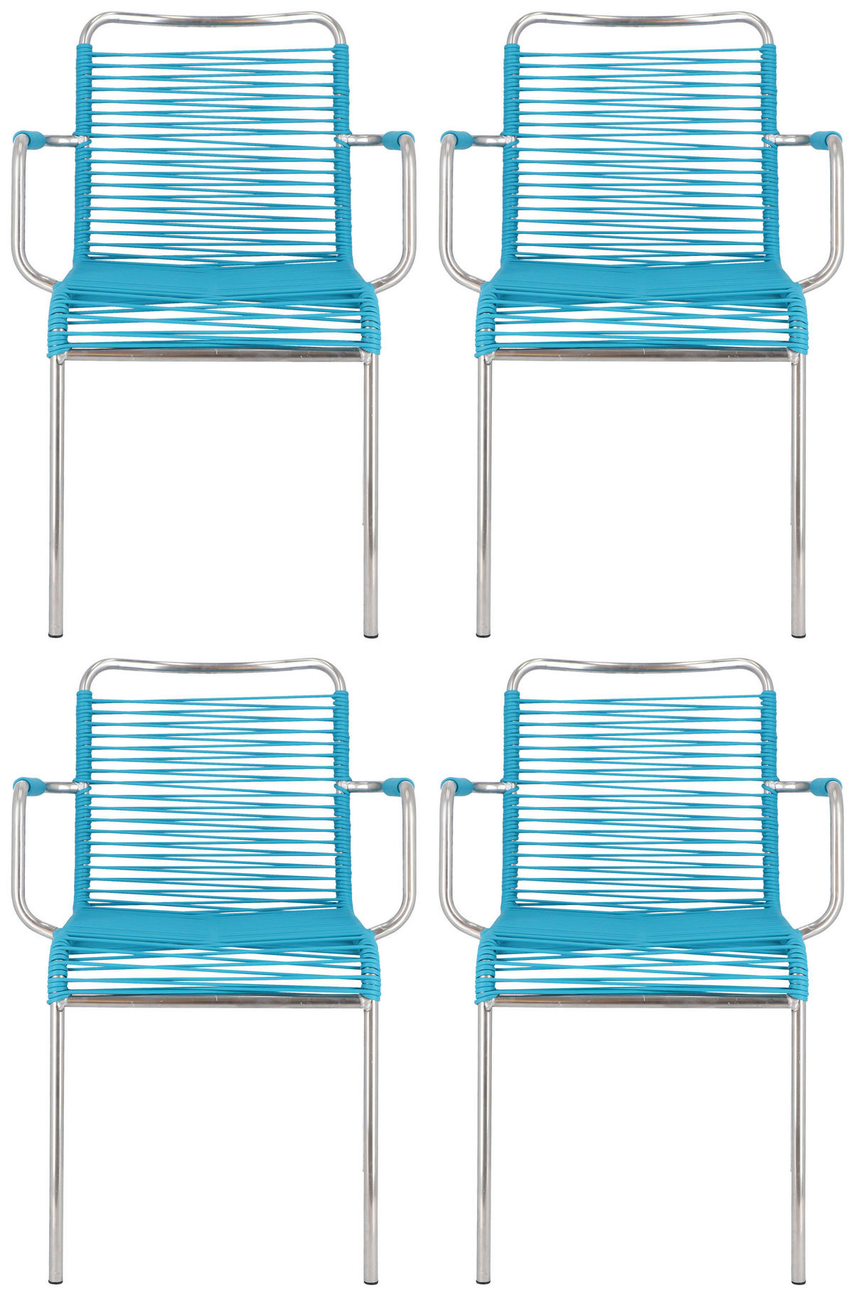 GARTENSESSEL-SET Aluminium Petrol, Alufarben  - Petrol/Alufarben, Design, Kunststoff/Metall (57/85/57cm) - FIAM