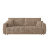 SCHLAFSOFA Webstoff Hellbraun  - Hellbraun/Schwarz, Modern, Holz/Textil (245/74-90/104cm) - MID.YOU