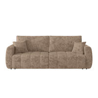 SCHLAFSOFA  mit Stoffauswahl Webstoff Hellbraun  - Hellbraun/Schwarz, MODERN, Holz/Textil (245/74-90/104cm) - MID.YOU