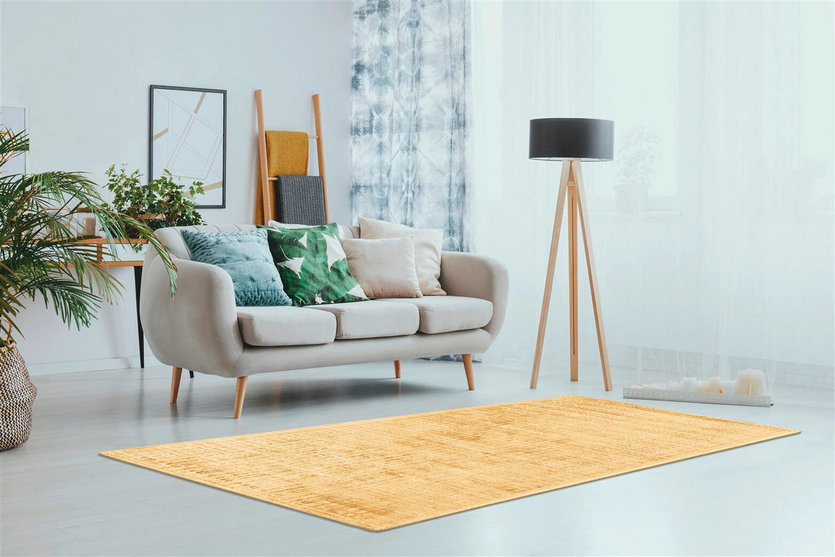 FLACHWEBETEPPICH 160/230 cm Karma Goldfarben  - Goldfarben, Basics, Textil (160/230cm) - Novel