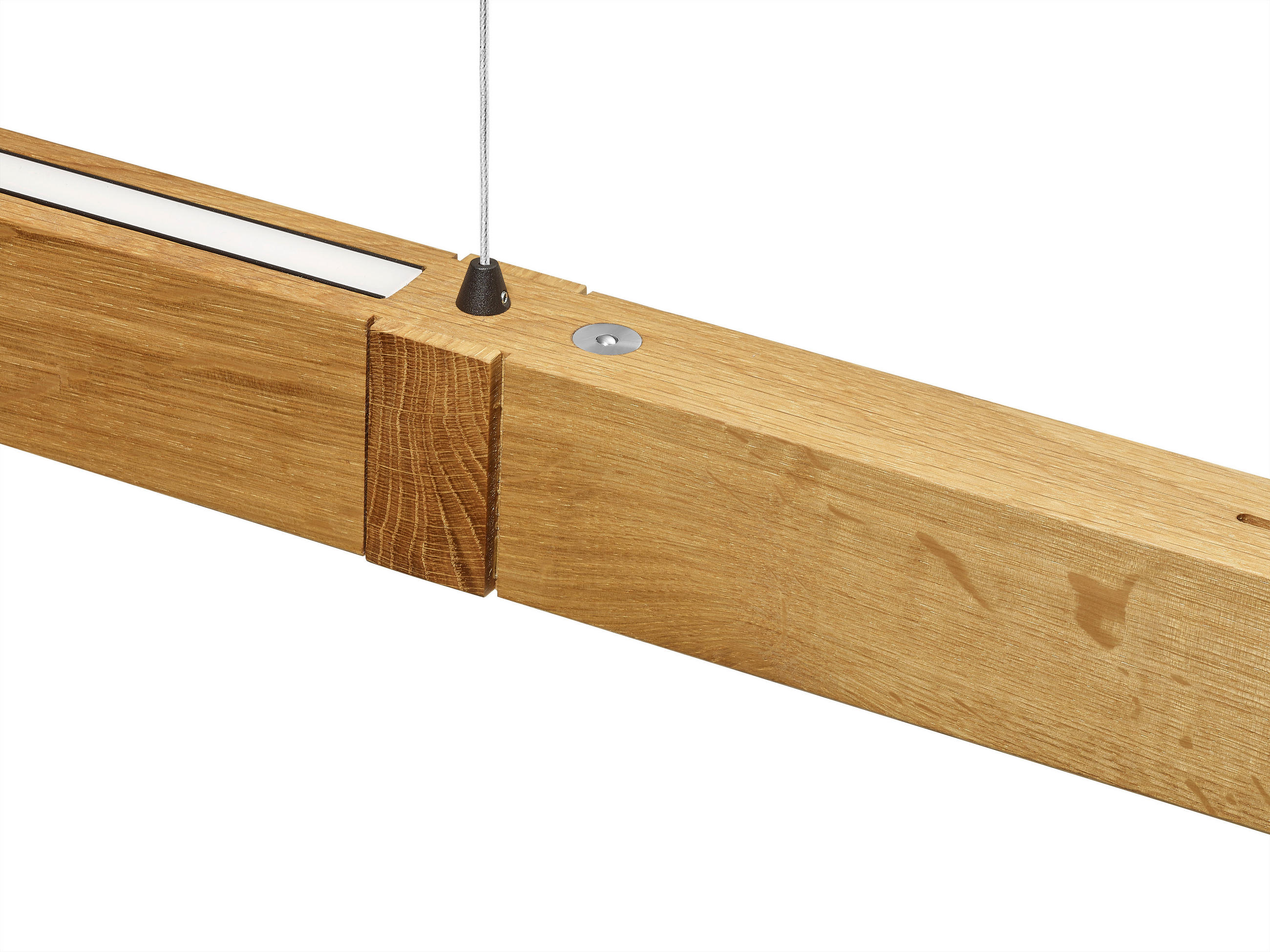 LED-HÄNGELEUCHTE 130/4/55-150 cm  - Silberfarben/Braun, Natur, Holz/Kunststoff (130/4/55-150cm) - Herzblut