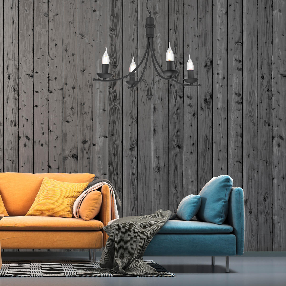 KRONLEUCHTER 100/58/100 cm   - Schwarz Hochglanz, KONVENTIONELL, Metall (100/58/100cm)