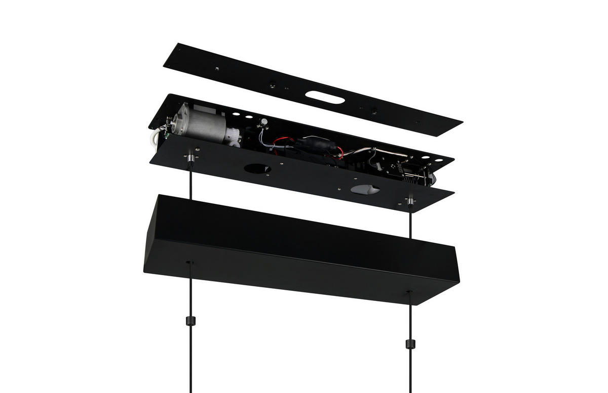 LED-HÄNGELEUCHTE 120/10/60-180 cm  - Schwarz/Weiß, Design, Kunststoff/Metall (120/10/60-180cm)