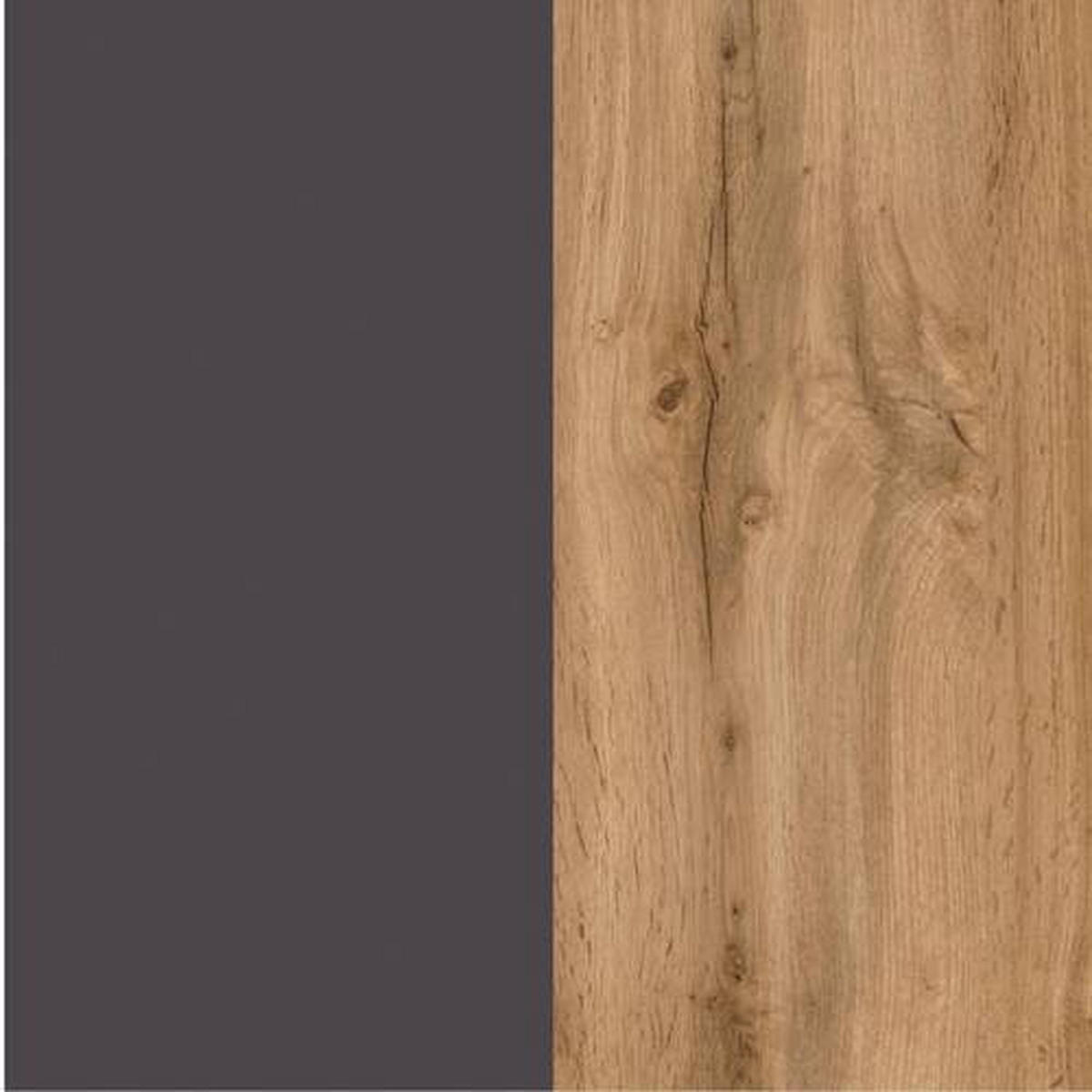 MIDISCHRANK 65/130/35 cm  - Silberfarben/Eiche Wotan, Modern, Holzwerkstoff/Kunststoff (65/130/35cm) - Held