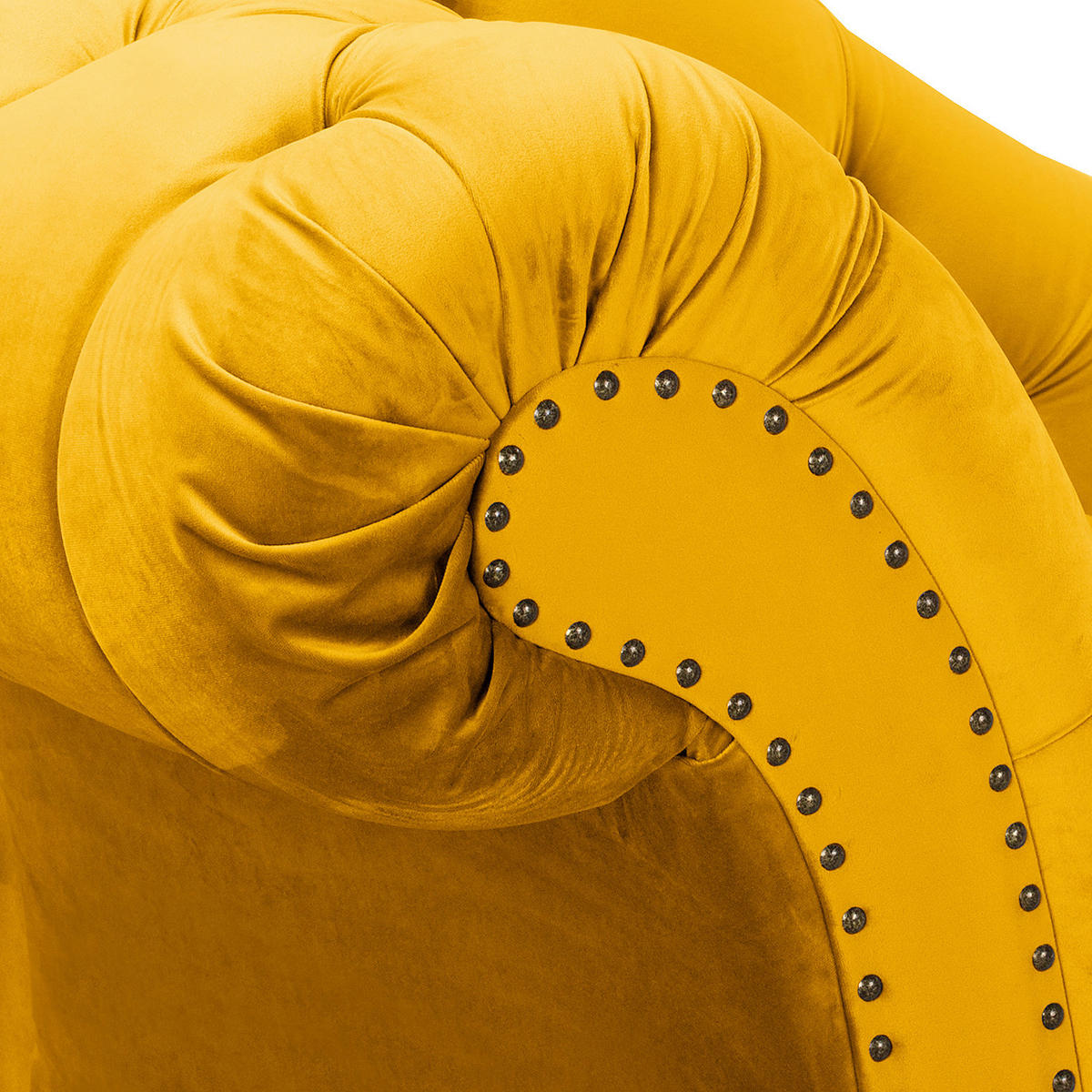 RÉCAMIERE Pako in Samt Senfgelb  - Senfgelb/Braun, Design, Holz/Textil (185/93/75cm) - Livetastic