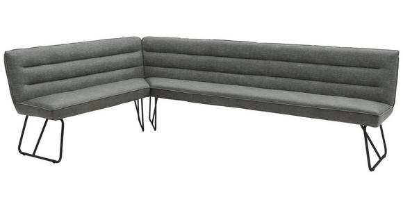 ECKBANK 184/264 cm  in Grau, Schwarz  - Schwarz/Grau, Design, Textil/Metall (184/264cm) - Dieter Knoll