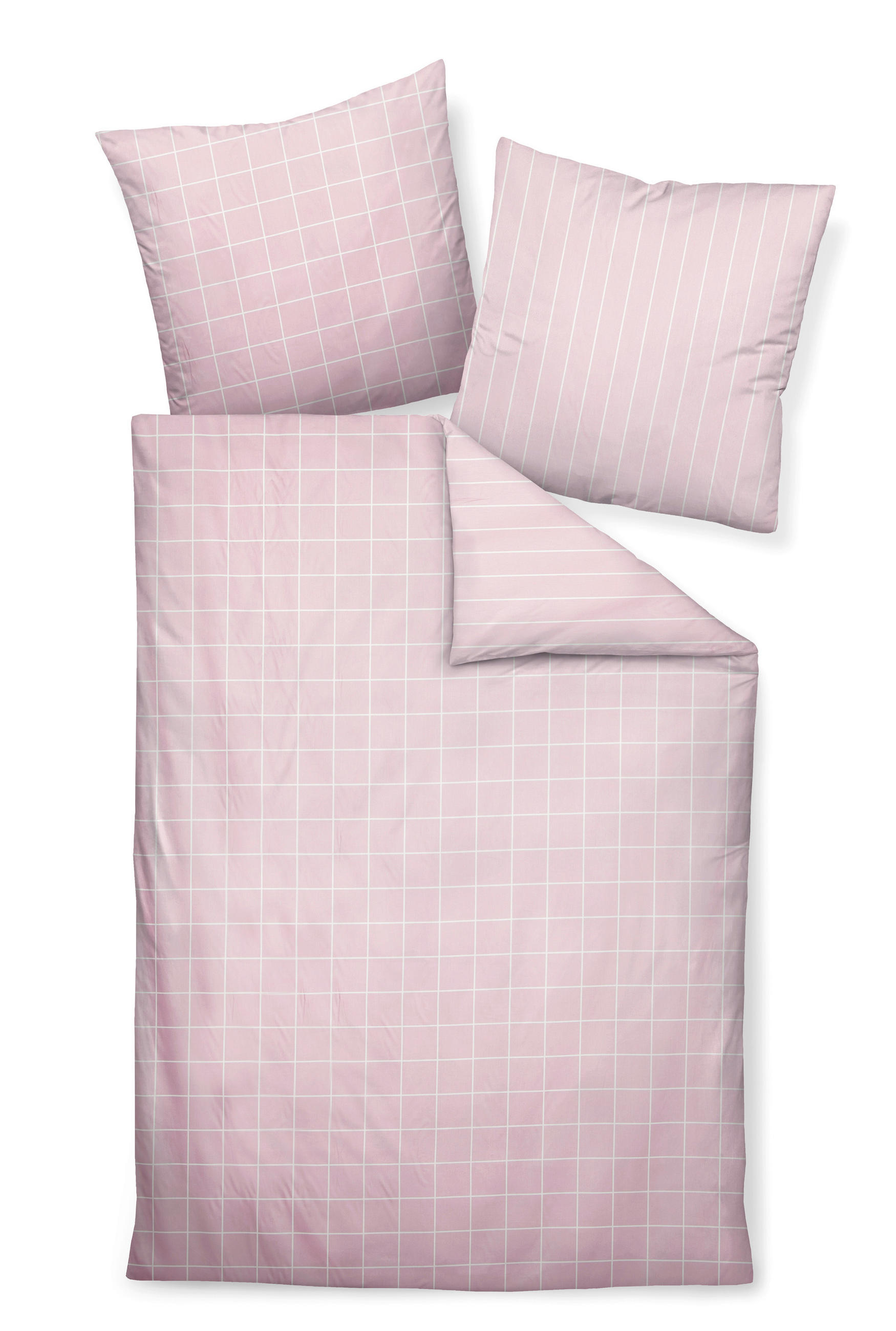 WENDEBETTWÄSCHE 155/220 cm Giulietta Makosatin  - Rosa/Weiß, KONVENTIONELL, Textil (155/220cm) - Janine