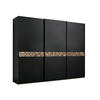 SCHWEBETÜRENSCHRANK 280/222/68 cm 3-türig Anthrazit, Schwarz, Eiche dunkel  - Eiche dunkel/Anthrazit, Design, Glas/Holz (280/222/68cm) - Dieter Knoll