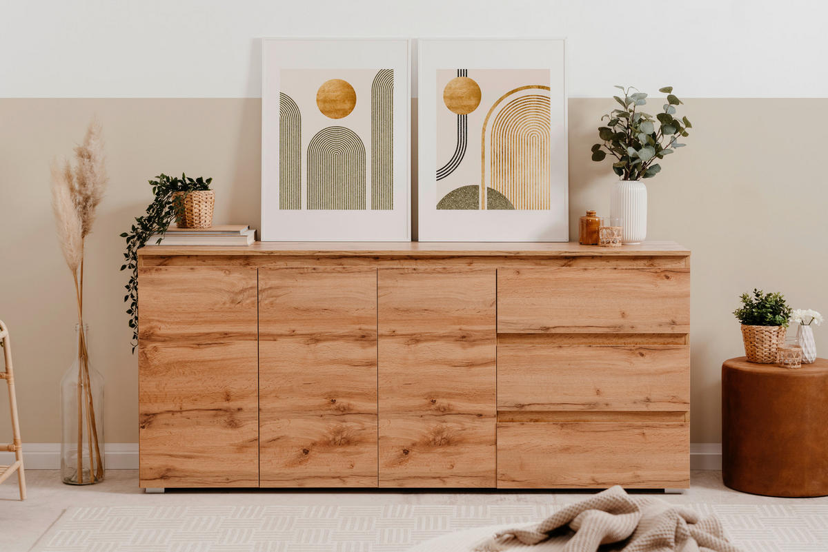SIDEBOARD 178/80/40 cm  - honungsek, Design, trämaterial/plast (178/80/40cm) - MID.YOU