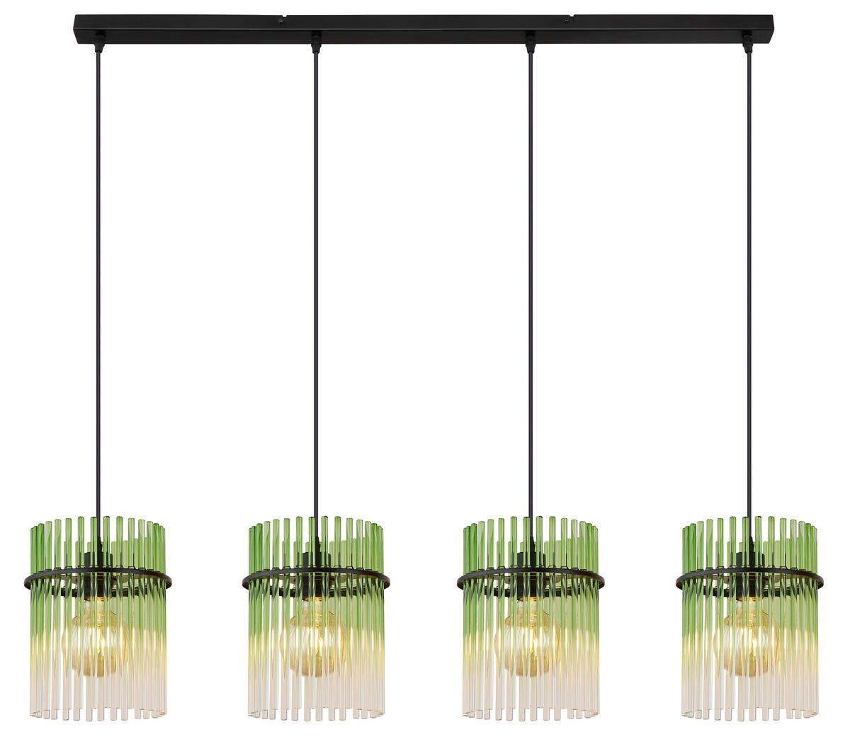 HÄNGELEUCHTE GORLEY 110/20/140 cm   - Klar/Schwarz, Basics, Glas/Kunststoff (110/20/140cm) - Globo