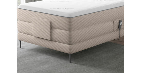 BOXSPRINGBETT 100/200 cm  in Sandfarben  - Sandfarben/Schwarz, Natur, Textil/Metall (100/200cm) - Esposa