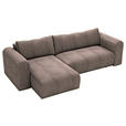 ECKSOFA in Cord Braun  - Schwarz/Braun, MODERN, Kunststoff/Textil (150/245cm) - Carryhome