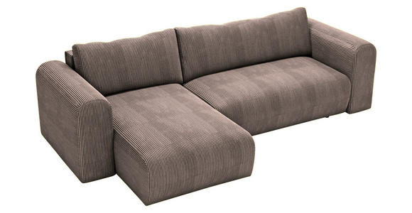 ECKSOFA in Cord Braun  - Schwarz/Braun, MODERN, Kunststoff/Textil (150/245cm) - Carryhome